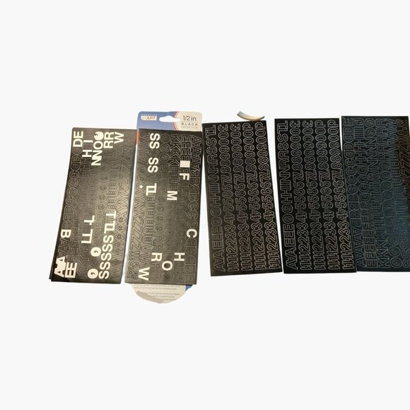 Black Adhesive Vinyl Letters Numbers Indoor Outdoor Mailbox Labels Tape - Picture 3 of 13